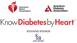 Know Diabetes by Heart Logo Lockup including American Heart Association and American Diabetes Association