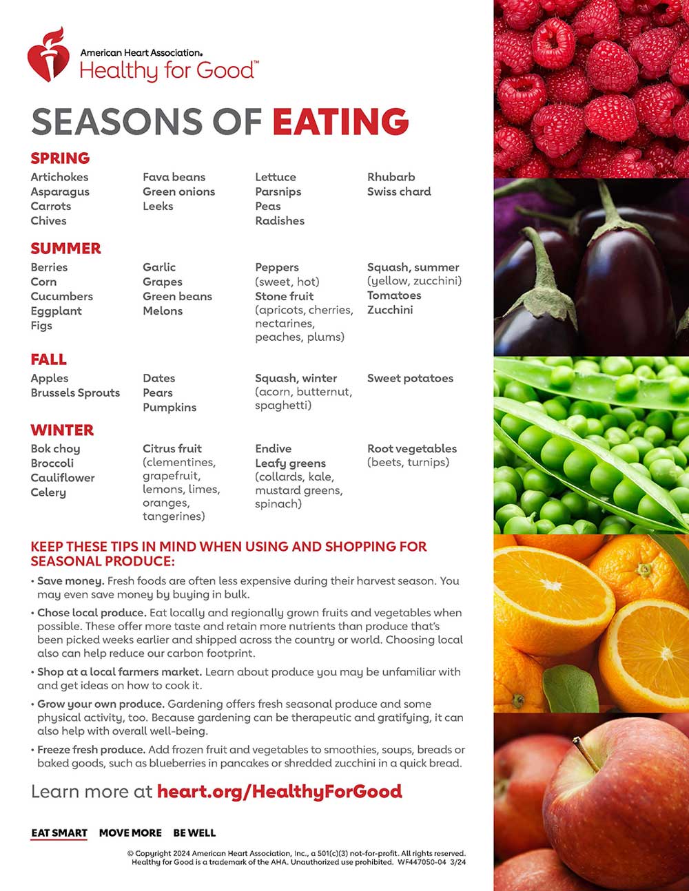 Seasons Of Eating Infographic American Heart Association