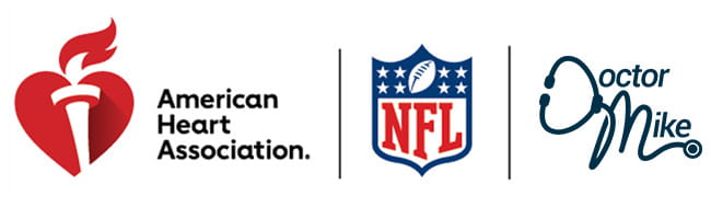 NFL / AHA / Dr. Mike logo